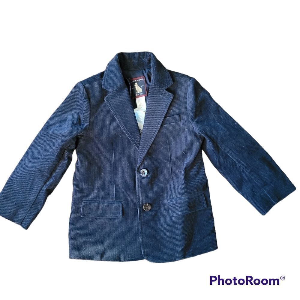 Janie and Jack navy corduroy blazer with elbow patches